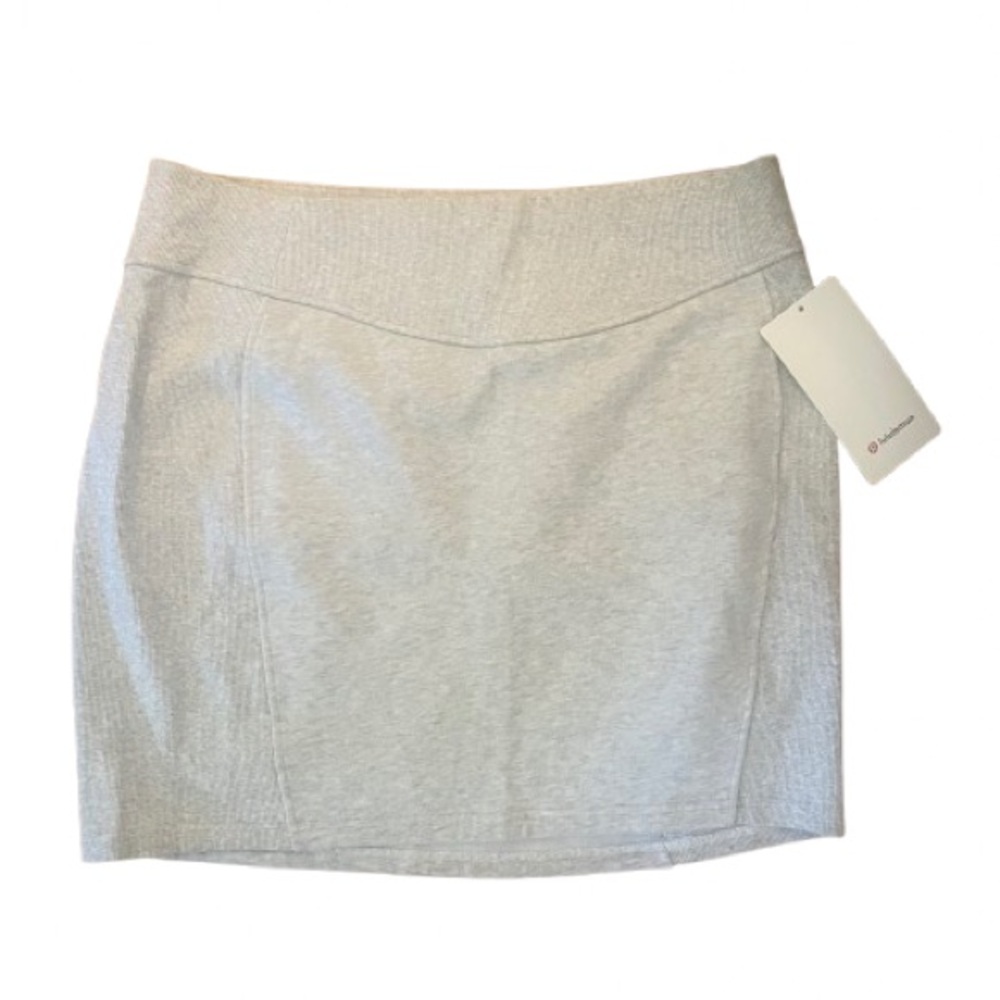 NWT Lululemon Scuba High Rise Mini Skirt Heathered Core Ultra Light Grey XL - Picture 6 of 8